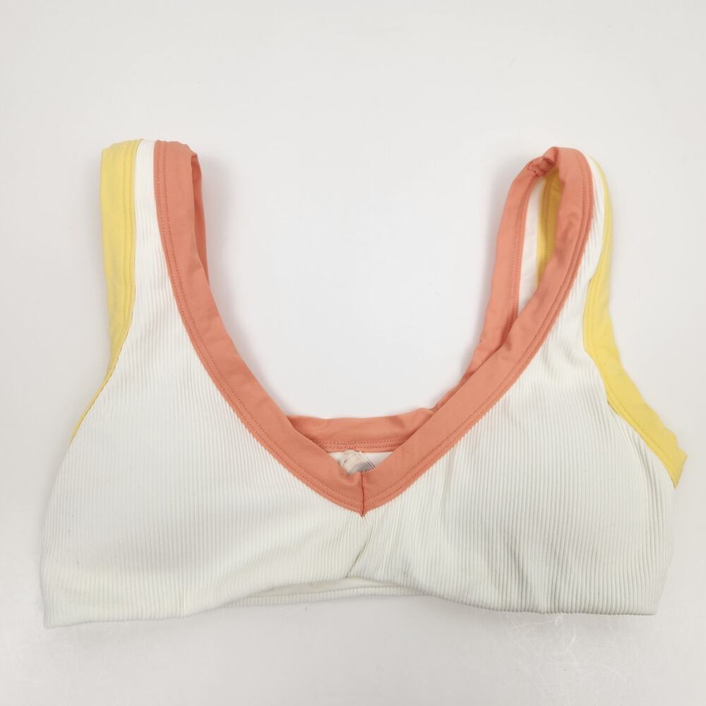 L*Space Lala Bikini Top in Cream Orange Yellow Size XS NWT